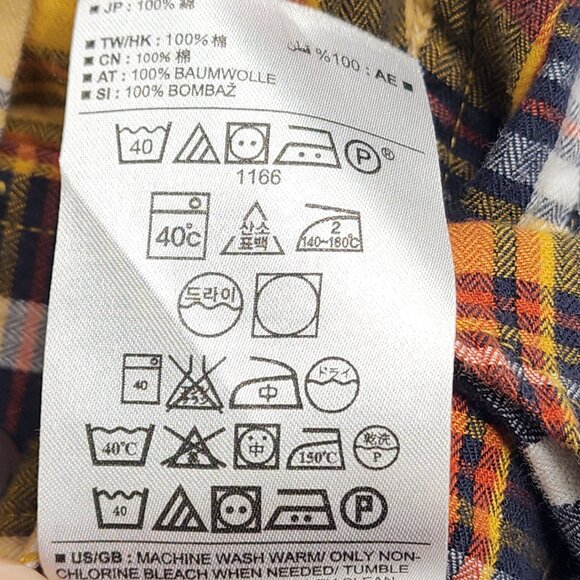 Banana Republic Men's Size XL Brownish Gold Plaid Striped Button Down Lumberjack - Picture 7 of 10